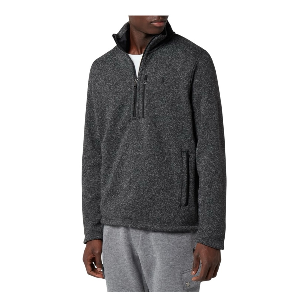 POLO RALPH LAUREN Men’s Heathered Grey Quarter Zip Pullover SZ XL